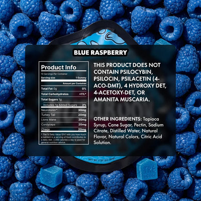 Blue Raspberry Mushroom Gummies